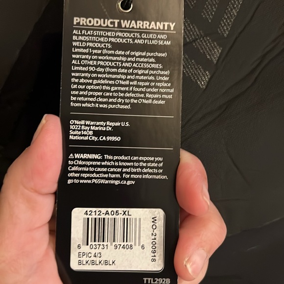 O’Neill Men’s epic 4/3 mm Back Zip Full Wetsuit - Picture 6 of 6